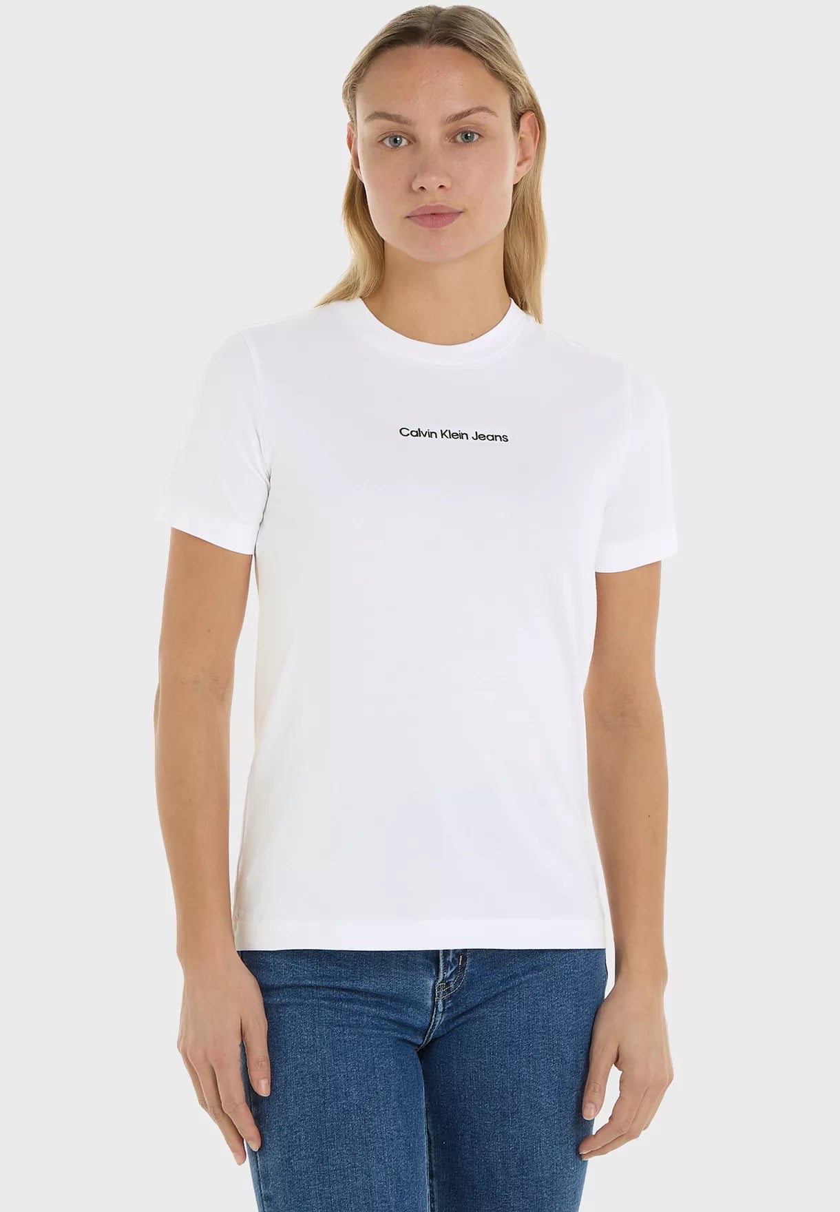 Camiseta blanca calvin klein mujer sales