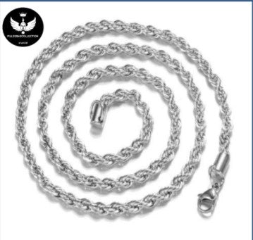 Collar PC cordón plateado - 0224R