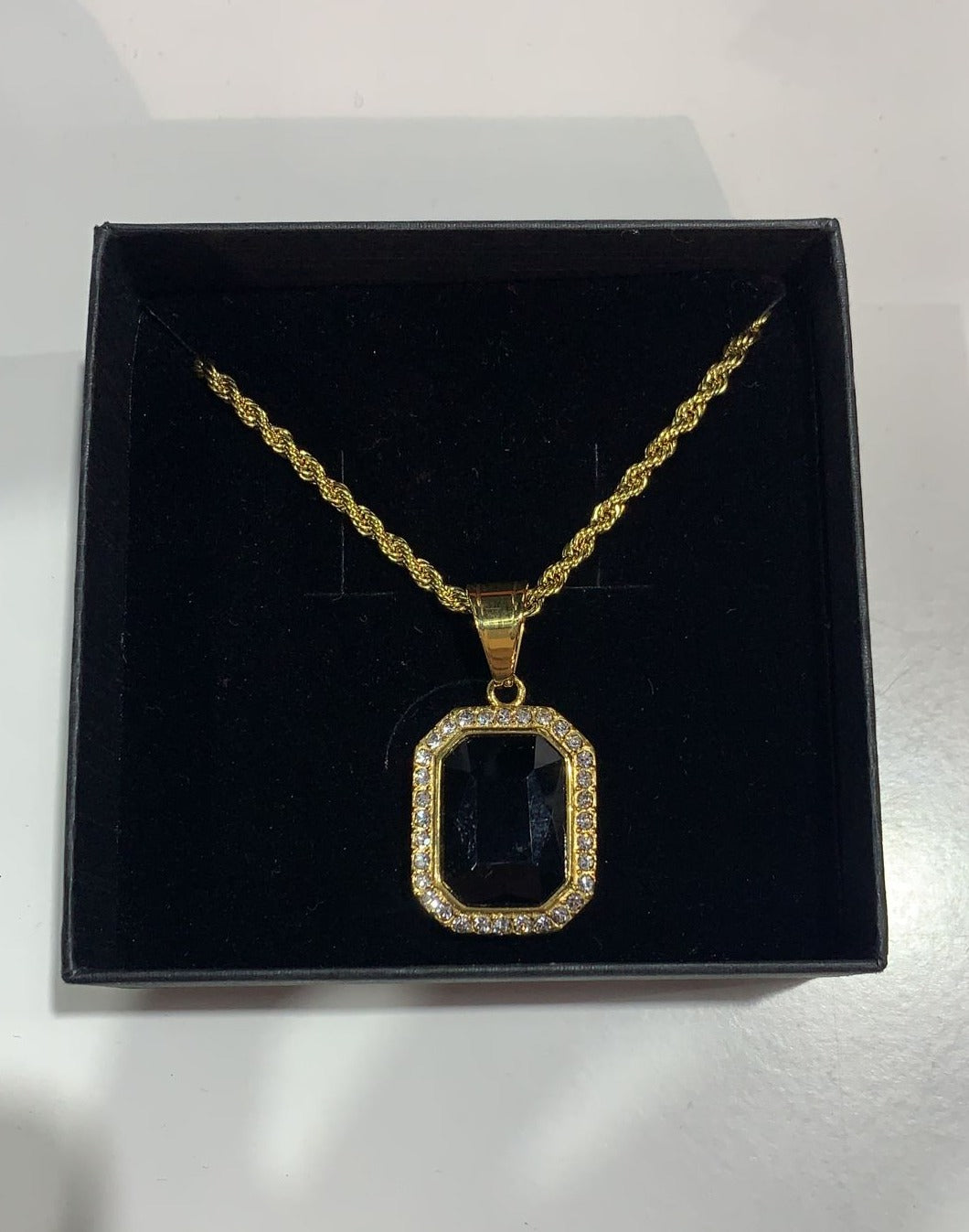 Collar PC piedra negra - 0293 Ref.17