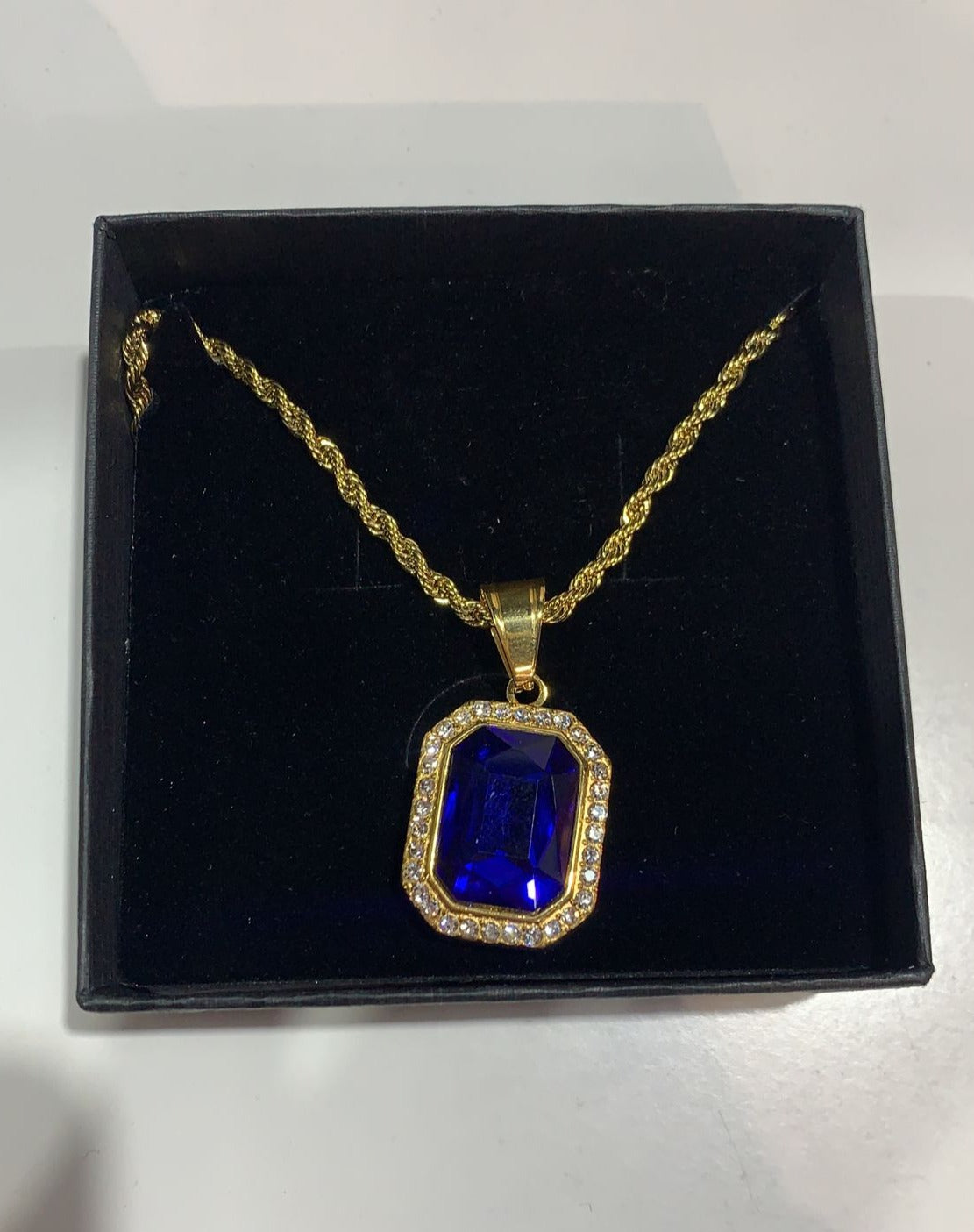 Collar PC piedra azul - 0293 Ref.21