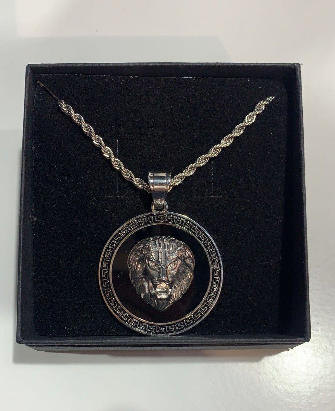 Collar PC león/negro plateado - 0128R Ref.24