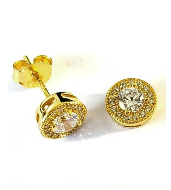 Pendientes PC plata de ley redondo - ref.001D