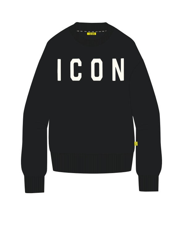 Sudadera ICON - IU9023FG NEGRO/L.BLANCO