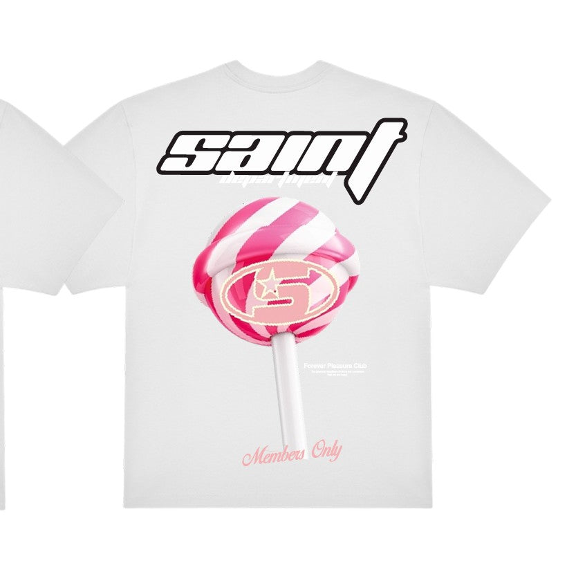 Camiseta SAINT DEPT piruleta - CANDYTEE BLANCO