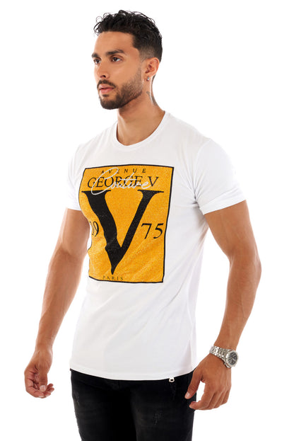 Camiseta GEORGE V - GV2387 WHITE/GOLD