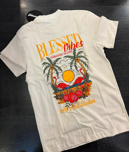 Camiseta BL3SSED PALM - VIBETEE WHT