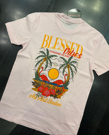 Camiseta BL3SSED PALM - VIBETEE ROSA