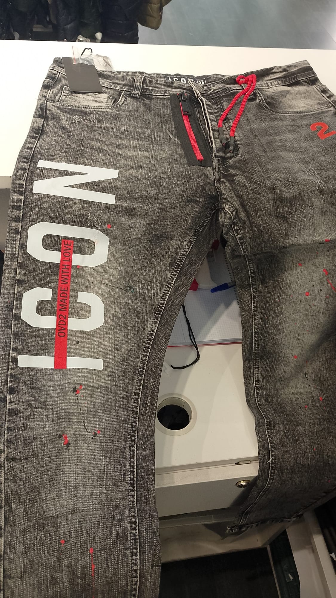 Tejano OVDS NEGRO crem ROJA - 2403BICO