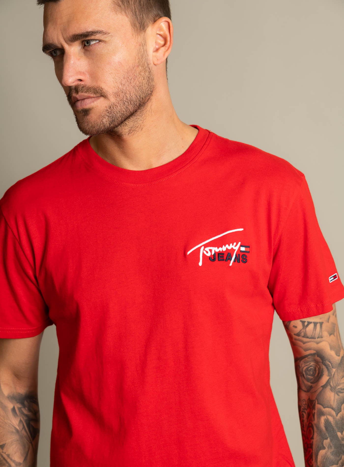 Hombre Tommy Jeans Camiseta Tommy Roja Camiseta TOMMY DM0DM16236 XNL