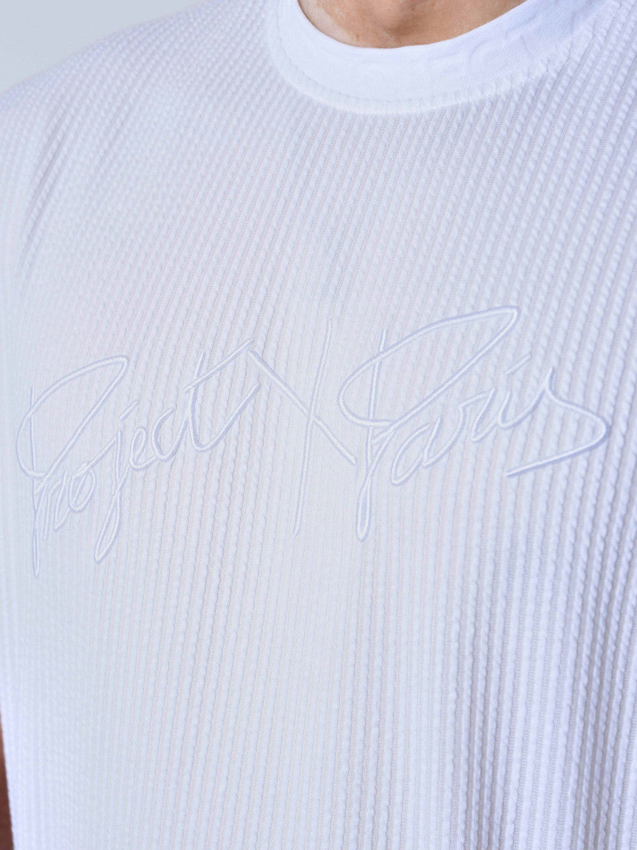 camiseta seersucker blanca