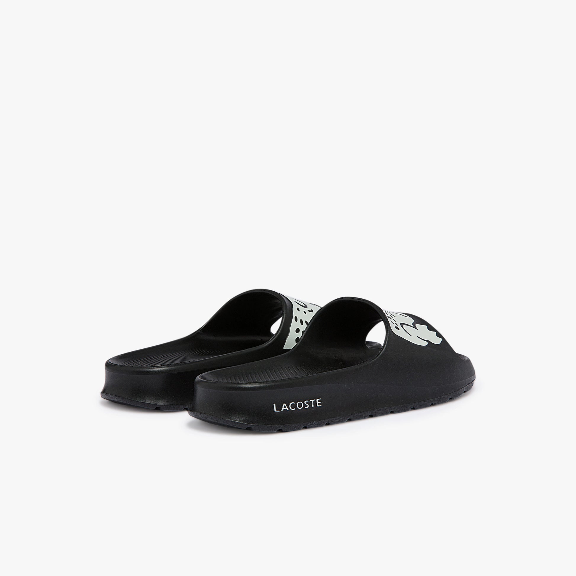 chanclas negras LACOSTE mujer