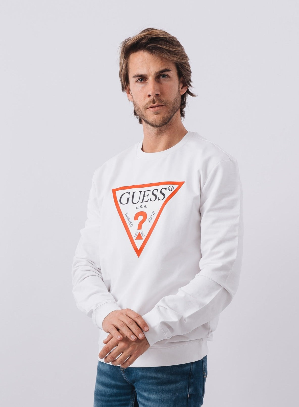 sudadera guess blanca