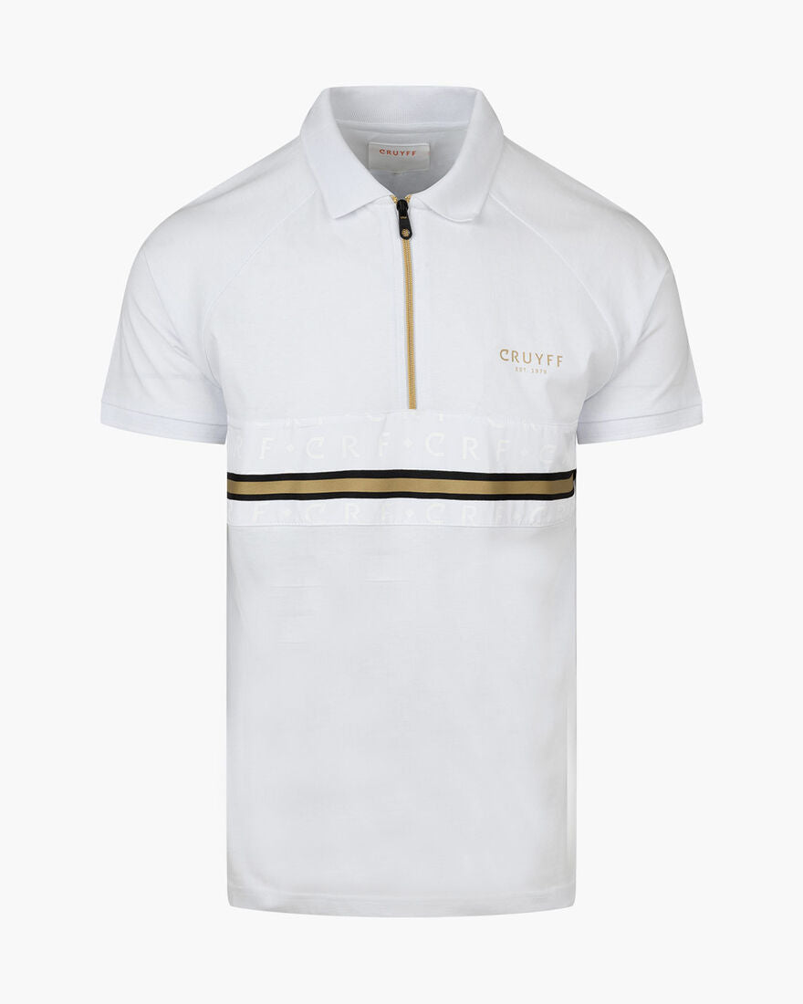 polo blanco cruyff con detalles dorados