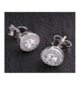 Pendientes PC redondo plateado - REF. E1