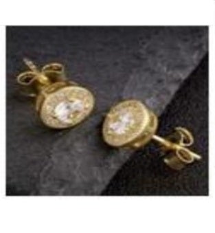 Pendientes PC redondo dorado - REF. E2