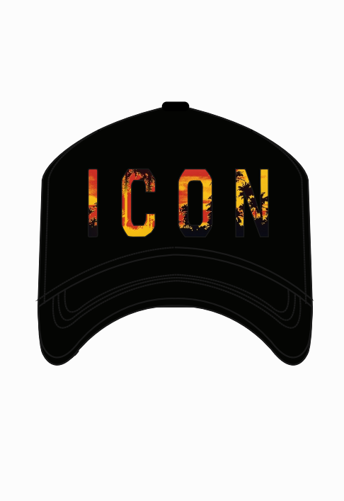 gorra negra OVDS ICON palmeras