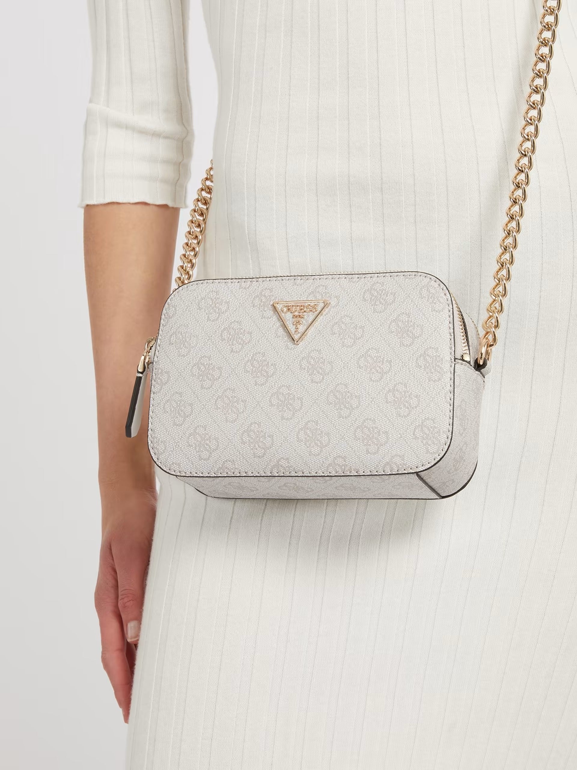 Bolso guess discount rosa y blanco