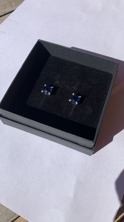 Pendientes PC plata de ley azul - ref.008R