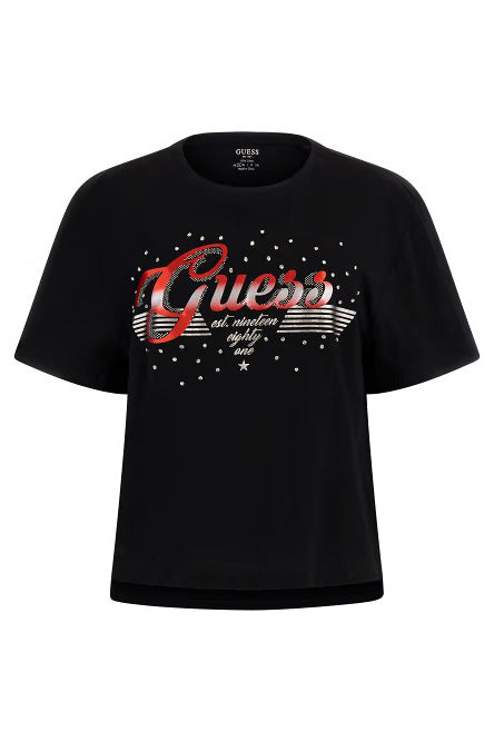 camiseta guess negra mujer