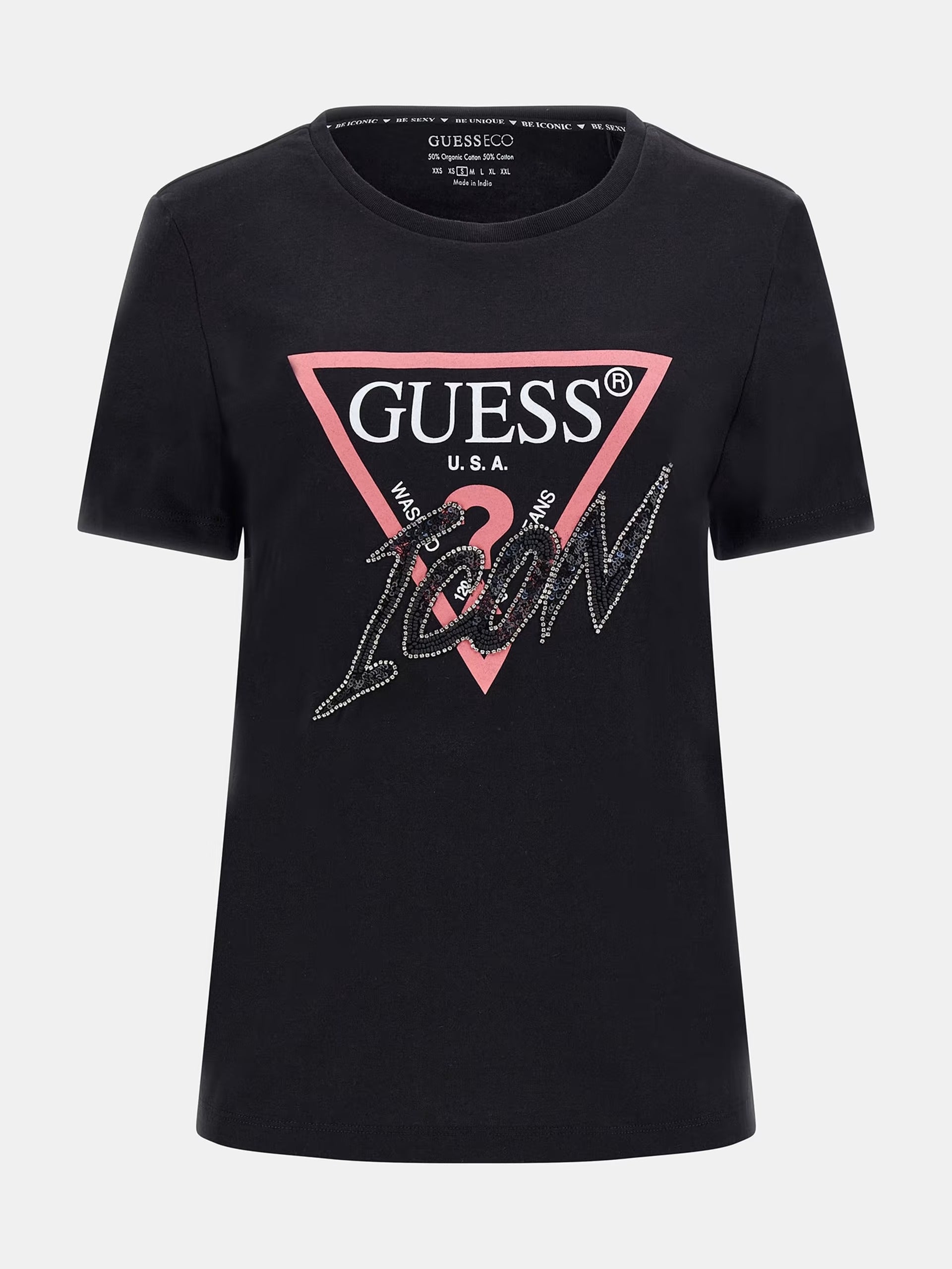 Polera Guess Mujer Negra Camiseta Guess Originales Pocket Hombre