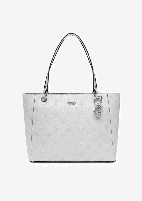 bolso GUESS blanco y plateado